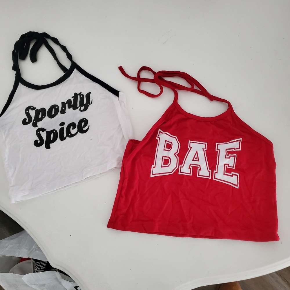 Omighty cropped halter top tanks